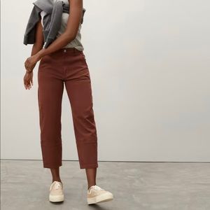 EVERLANE UTILITY BARREL PANT IN ROSEWOOD BROWN SIZE 4